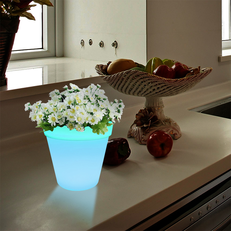 RGB Alteração de cor Planta Led Pot Table Lamp Touch Control, moderno PELA PLÁSTICO PLÁSTICO PLÁSTICO LED LED TABLE COM BASELA DE MOLA PAR